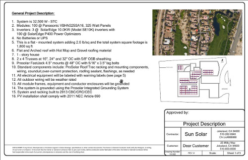Sample solar permit plan - Project description